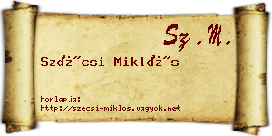 Szécsi Miklós névjegykártya