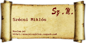 Szécsi Miklós névjegykártya